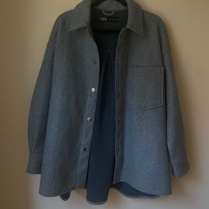 Zara Blue Grey Shacket